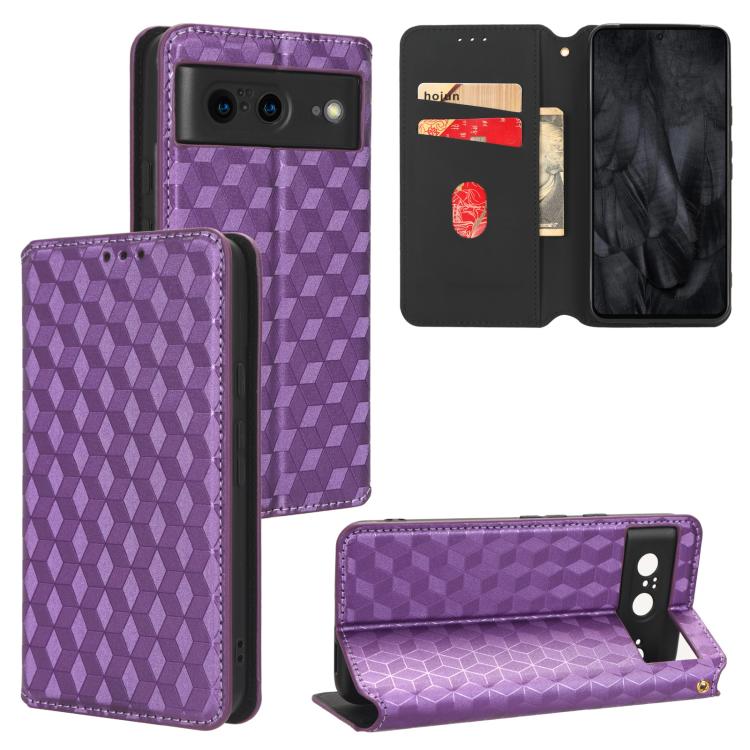 Cubic Grid Texture Flip Leather Phone Case, For Google Pixel 11 Pro XL, For Google Pixel 11 / Pixel 11 Pro, For Google Pixel 10a, For Google Pixel 10 Pro XL, For Google Pixel 10 / Pixel 10 Pro, For Google Pixel 9a, For Google Pixel 9 Pro XL            ...