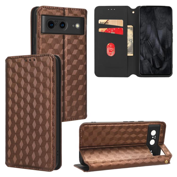 Cubic Grid Texture Flip Leather Phone Case, For Google Pixel 11 Pro XL, For Google Pixel 11 / Pixel 11 Pro, For Google Pixel 10a, For Google Pixel 10 Pro XL, For Google Pixel 10 / Pixel 10 Pro, For Google Pixel 9a, For Google Pixel 9 Pro XL            ...