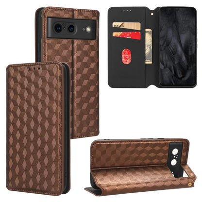 Cubic Grid Texture Flip Leather Phone Case, For Google Pixel 11 Pro XL, For Google Pixel 11 / Pixel 11 Pro, For Google Pixel 10a, For Google Pixel 10 Pro XL, For Google Pixel 10 / Pixel 10 Pro, For Google Pixel 9a, For Google Pixel 9 Pro XL            ...