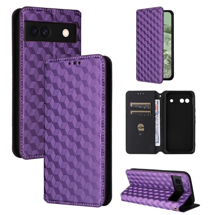Cubic Grid Texture Flip Leather Phone Case, For Google Pixel 11 Pro XL, For Google Pixel 11 / Pixel 11 Pro, For Google Pixel 10a, For Google Pixel 10 Pro XL, For Google Pixel 10 / Pixel 10 Pro, For Google Pixel 9a, For Google Pixel 9 Pro XL            ...
