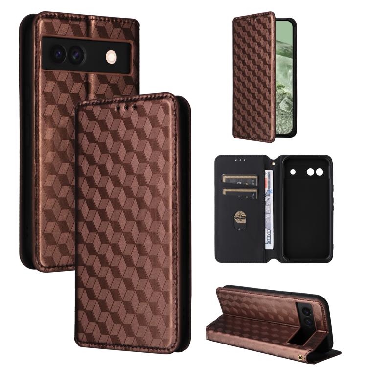 Cubic Grid Texture Flip Leather Phone Case, For Google Pixel 11 Pro XL, For Google Pixel 11 / Pixel 11 Pro, For Google Pixel 10a, For Google Pixel 10 Pro XL, For Google Pixel 10 / Pixel 10 Pro, For Google Pixel 9a, For Google Pixel 9 Pro XL            ...