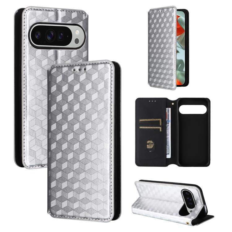 Cubic Grid Texture Flip Leather Phone Case, For Google Pixel 11 Pro XL, For Google Pixel 11 / Pixel 11 Pro, For Google Pixel 10a, For Google Pixel 10 Pro XL, For Google Pixel 10 / Pixel 10 Pro, For Google Pixel 9a, For Google Pixel 9 Pro XL            ...