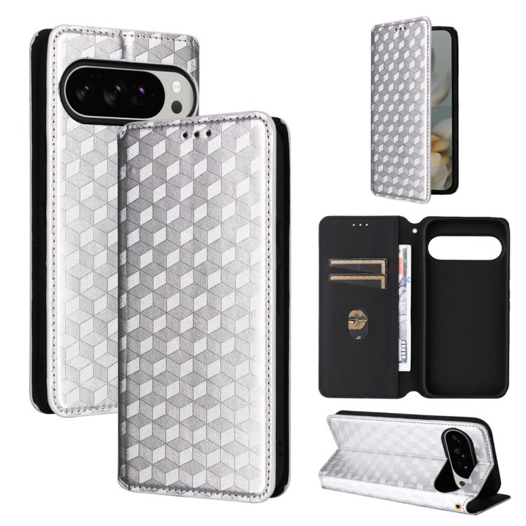 Cubic Grid Texture Flip Leather Phone Case, For Google Pixel 11 Pro XL, For Google Pixel 11 / Pixel 11 Pro, For Google Pixel 10a, For Google Pixel 10 Pro XL, For Google Pixel 10 / Pixel 10 Pro, For Google Pixel 9a, For Google Pixel 9 Pro XL            ...