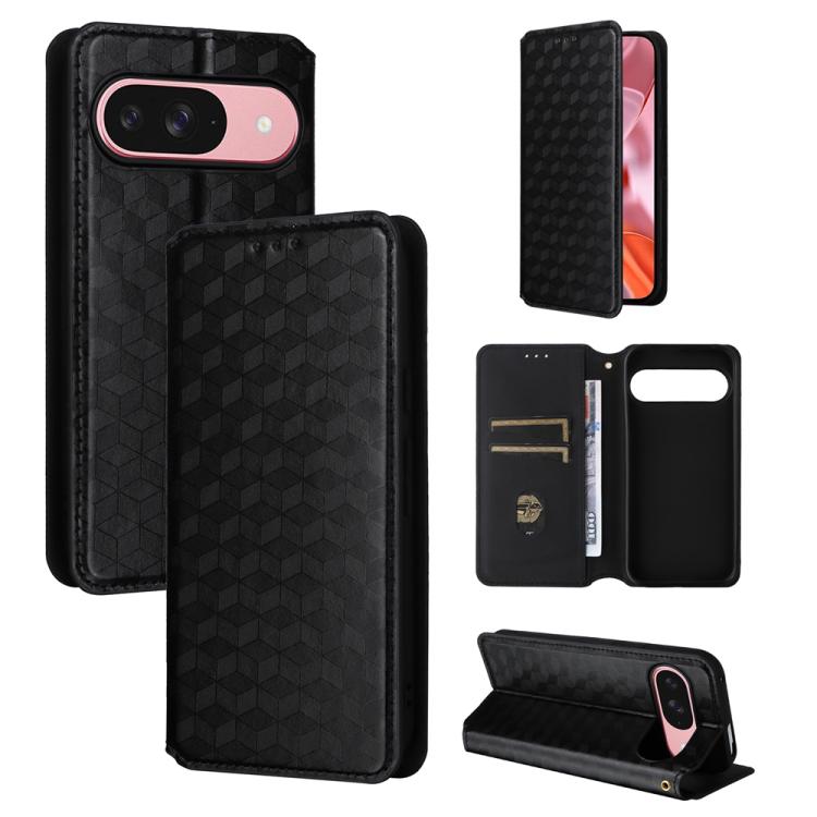Cubic Grid Texture Flip Leather Phone Case, For Google Pixel 11 Pro XL, For Google Pixel 11 / Pixel 11 Pro, For Google Pixel 10a, For Google Pixel 10 Pro XL, For Google Pixel 10 / Pixel 10 Pro, For Google Pixel 9a, For Google Pixel 9 Pro XL            ...