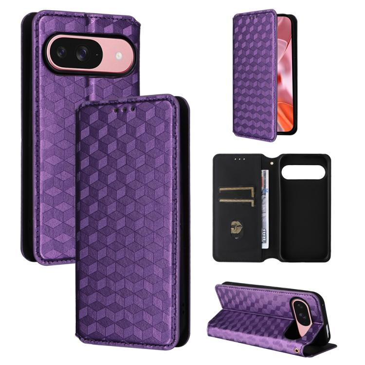 Cubic Grid Texture Flip Leather Phone Case, For Google Pixel 11 Pro XL, For Google Pixel 11 / Pixel 11 Pro, For Google Pixel 10a, For Google Pixel 10 Pro XL, For Google Pixel 10 / Pixel 10 Pro, For Google Pixel 9a, For Google Pixel 9 Pro XL            ...