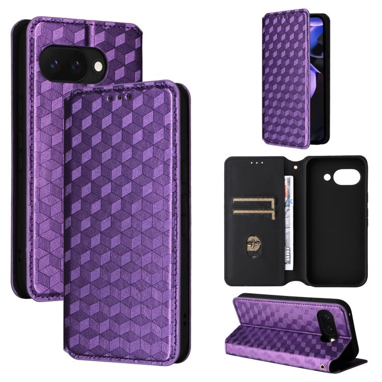 Cubic Grid Texture Flip Leather Phone Case, For Google Pixel 11 Pro XL, For Google Pixel 11 / Pixel 11 Pro, For Google Pixel 10a, For Google Pixel 10 Pro XL, For Google Pixel 10 / Pixel 10 Pro, For Google Pixel 9a, For Google Pixel 9 Pro XL            ...