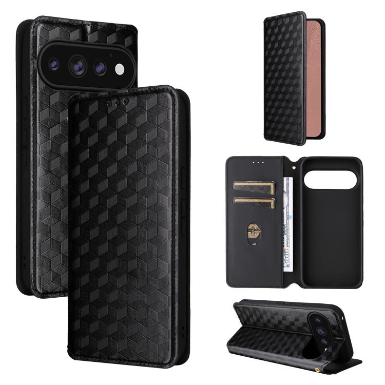 Cubic Grid Texture Flip Leather Phone Case, For Google Pixel 11 Pro XL, For Google Pixel 11 / Pixel 11 Pro, For Google Pixel 10a, For Google Pixel 10 Pro XL, For Google Pixel 10 / Pixel 10 Pro, For Google Pixel 9a, For Google Pixel 9 Pro XL            ...
