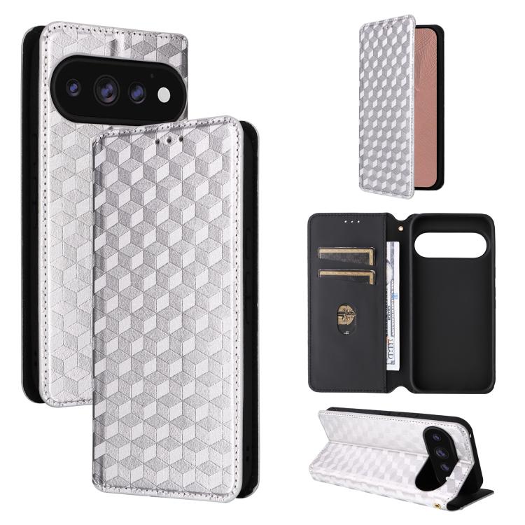 Cubic Grid Texture Flip Leather Phone Case, For Google Pixel 11 Pro XL, For Google Pixel 11 / Pixel 11 Pro, For Google Pixel 10a, For Google Pixel 10 Pro XL, For Google Pixel 10 / Pixel 10 Pro, For Google Pixel 9a, For Google Pixel 9 Pro XL            ...