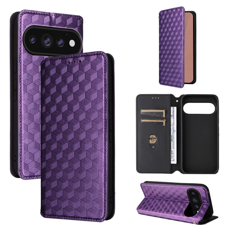Cubic Grid Texture Flip Leather Phone Case, For Google Pixel 11 Pro XL, For Google Pixel 11 / Pixel 11 Pro, For Google Pixel 10a, For Google Pixel 10 Pro XL, For Google Pixel 10 / Pixel 10 Pro, For Google Pixel 9a, For Google Pixel 9 Pro XL            ...