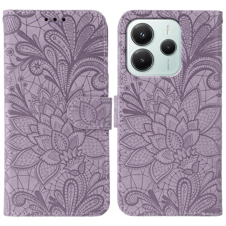 Lace Flower Embossing Flip Leather Phone Case, For Redmi 15C 5G / 4G EU 173mm, For Redmi 15 5G Global / 15 4G SEA, For Redmi 15 5G / 4G EU 171mm, For Redmi 15C 5G / 4G Global 171mm, For Redmi Turbo 4 Pro 5G / Poco F7, For Redmi A5 4G 173.3mm           ...