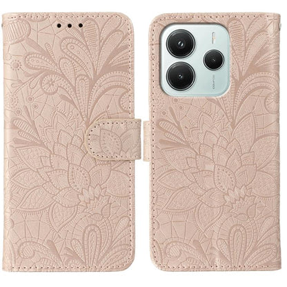Lace Flower Embossing Flip Leather Phone Case, For Redmi 15C 5G / 4G EU 173mm, For Redmi 15 5G Global / 15 4G SEA, For Redmi 15 5G / 4G EU 171mm, For Redmi 15C 5G / 4G Global 171mm, For Redmi Turbo 4 Pro 5G / Poco F7, For Redmi A5 4G 173.3mm           ...