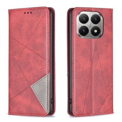 Rhombus Texture Magnetic Leather Phone Case, For Xiaomi 17T Pro 5G, For Xiaomi 17T 5G, For Xiaomi Poco M7 4G 169mm, For Xiaomi 15T Pro, For Xiaomi 15T 5G, For Xiaomi Poco C71, For Xiaomi Poco F7 Pro / F7 Ultra