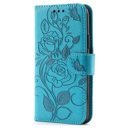 Rose Butterfly Embossed Leather Phone Case, For Nothing CMF Phone 2 Pro, For Nothing Phone 3a, For Nothing Phone 3a Pro, For Nothing CMF Phone 1