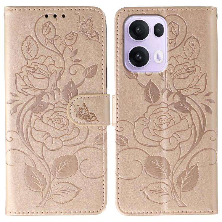 Rose Butterfly Embossed Leather Phone Case, For OPPO Find X9, For OPPO A6 Pro 5G, For OPPO Find X9 Pro, For OPPO A5 Pro 5G Global, For OPPO Reno13 Pro 5G Global, For OPPO Reno13 5G Global, For OPPO Reno13 F 4G Global / 5G Global, For OPPO Find X8      ...