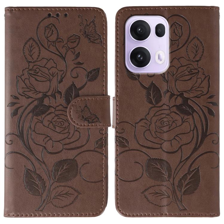 Rose Butterfly Embossed Leather Phone Case, For OPPO Find X9, For OPPO A6 Pro 5G, For OPPO Find X9 Pro, For OPPO A5 Pro 5G Global, For OPPO Reno13 Pro 5G Global, For OPPO Reno13 5G Global, For OPPO Reno13 F 4G Global / 5G Global, For OPPO Find X8      ...