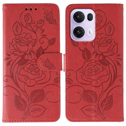 Rose Butterfly Embossed Leather Phone Case, For OPPO Find X9, For OPPO A6 Pro 5G, For OPPO Find X9 Pro, For OPPO A5 Pro 5G Global, For OPPO Reno13 Pro 5G Global, For OPPO Reno13 5G Global, For OPPO Reno13 F 4G Global / 5G Global, For OPPO Find X8      ...