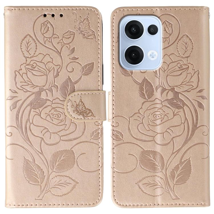 Rose Butterfly Embossed Leather Phone Case, For OPPO Find X9, For OPPO A6 Pro 5G, For OPPO Find X9 Pro, For OPPO A5 Pro 5G Global, For OPPO Reno13 Pro 5G Global, For OPPO Reno13 5G Global, For OPPO Reno13 F 4G Global / 5G Global, For OPPO Find X8      ...