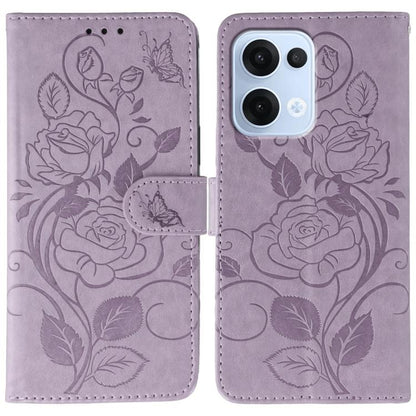 Rose Butterfly Embossed Leather Phone Case, For OPPO Find X9, For OPPO A6 Pro 5G, For OPPO Find X9 Pro, For OPPO A5 Pro 5G Global, For OPPO Reno13 Pro 5G Global, For OPPO Reno13 5G Global, For OPPO Reno13 F 4G Global / 5G Global, For OPPO Find X8      ...
