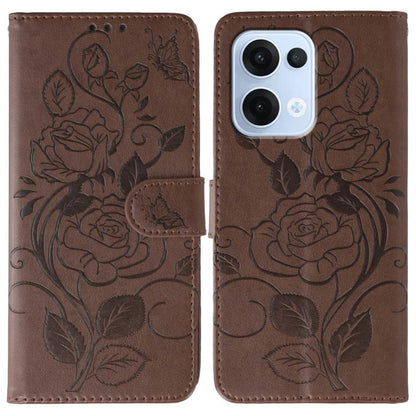 Rose Butterfly Embossed Leather Phone Case, For OPPO Find X9, For OPPO A6 Pro 5G, For OPPO Find X9 Pro, For OPPO A5 Pro 5G Global, For OPPO Reno13 Pro 5G Global, For OPPO Reno13 5G Global, For OPPO Reno13 F 4G Global / 5G Global, For OPPO Find X8      ...