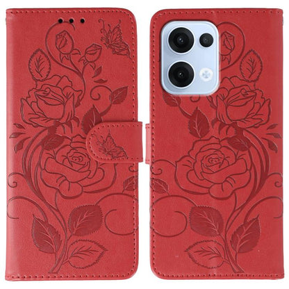 Rose Butterfly Embossed Leather Phone Case, For OPPO Find X9, For OPPO A6 Pro 5G, For OPPO Find X9 Pro, For OPPO A5 Pro 5G Global, For OPPO Reno13 Pro 5G Global, For OPPO Reno13 5G Global, For OPPO Reno13 F 4G Global / 5G Global, For OPPO Find X8      ...