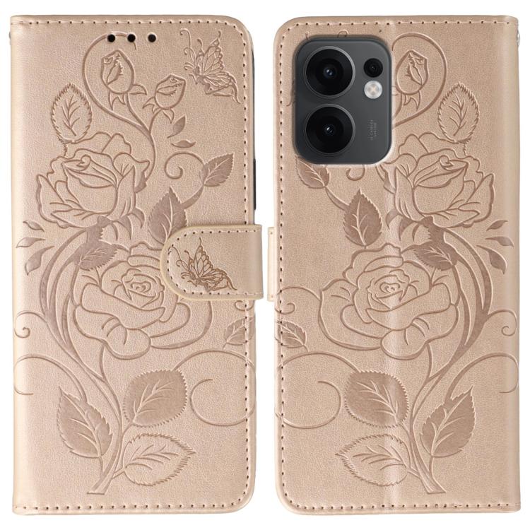 Rose Butterfly Embossed Leather Phone Case, For OPPO Find X9, For OPPO A6 Pro 5G, For OPPO Find X9 Pro, For OPPO A5 Pro 5G Global, For OPPO Reno13 Pro 5G Global, For OPPO Reno13 5G Global, For OPPO Reno13 F 4G Global / 5G Global, For OPPO Find X8      ...