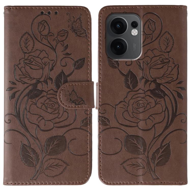 Rose Butterfly Embossed Leather Phone Case, For OPPO Find X9, For OPPO A6 Pro 5G, For OPPO Find X9 Pro, For OPPO A5 Pro 5G Global, For OPPO Reno13 Pro 5G Global, For OPPO Reno13 5G Global, For OPPO Reno13 F 4G Global / 5G Global, For OPPO Find X8      ...