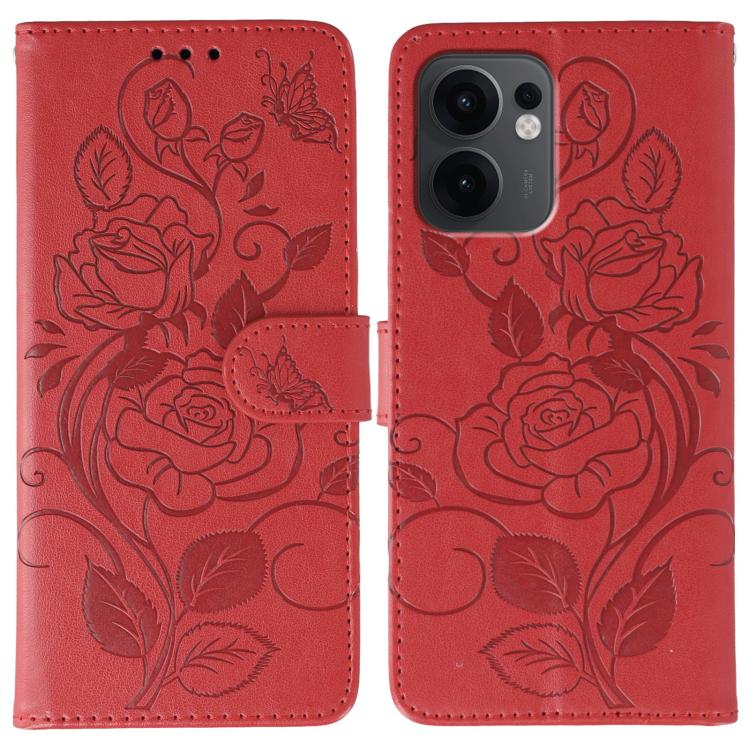Rose Butterfly Embossed Leather Phone Case, For OPPO Find X9, For OPPO A6 Pro 5G, For OPPO Find X9 Pro, For OPPO A5 Pro 5G Global, For OPPO Reno13 Pro 5G Global, For OPPO Reno13 5G Global, For OPPO Reno13 F 4G Global / 5G Global, For OPPO Find X8      ...