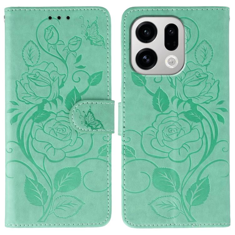Rose Butterfly Embossed Leather Phone Case, For OPPO Find X9, For OPPO A6 Pro 5G, For OPPO Find X9 Pro, For OPPO A5 Pro 5G Global, For OPPO Reno13 Pro 5G Global, For OPPO Reno13 5G Global, For OPPO Reno13 F 4G Global / 5G Global, For OPPO Find X8      ...