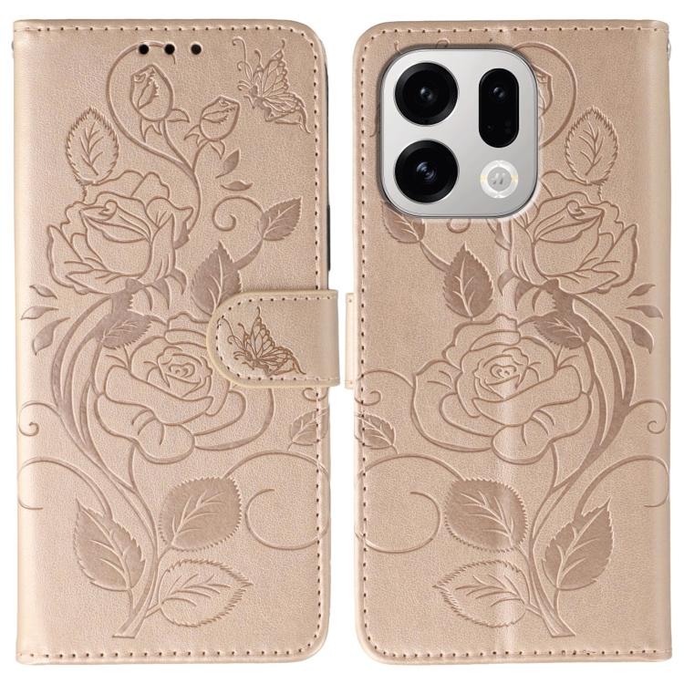 Rose Butterfly Embossed Leather Phone Case, For OPPO Find X9, For OPPO A6 Pro 5G, For OPPO Find X9 Pro, For OPPO A5 Pro 5G Global, For OPPO Reno13 Pro 5G Global, For OPPO Reno13 5G Global, For OPPO Reno13 F 4G Global / 5G Global, For OPPO Find X8      ...