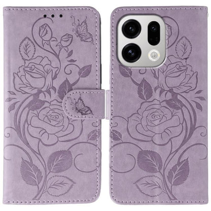 Rose Butterfly Embossed Leather Phone Case, For OPPO Find X9, For OPPO A6 Pro 5G, For OPPO Find X9 Pro, For OPPO A5 Pro 5G Global, For OPPO Reno13 Pro 5G Global, For OPPO Reno13 5G Global, For OPPO Reno13 F 4G Global / 5G Global, For OPPO Find X8      ...