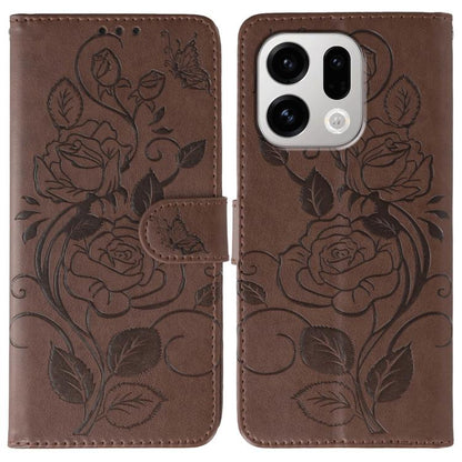 Rose Butterfly Embossed Leather Phone Case, For OPPO Find X9, For OPPO A6 Pro 5G, For OPPO Find X9 Pro, For OPPO A5 Pro 5G Global, For OPPO Reno13 Pro 5G Global, For OPPO Reno13 5G Global, For OPPO Reno13 F 4G Global / 5G Global, For OPPO Find X8      ...