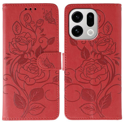 Rose Butterfly Embossed Leather Phone Case, For OPPO Find X9, For OPPO A6 Pro 5G, For OPPO Find X9 Pro, For OPPO A5 Pro 5G Global, For OPPO Reno13 Pro 5G Global, For OPPO Reno13 5G Global, For OPPO Reno13 F 4G Global / 5G Global, For OPPO Find X8      ...
