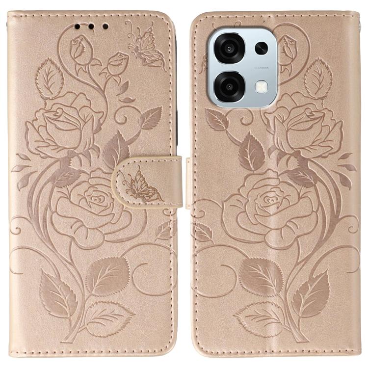 Rose Butterfly Embossed Leather Phone Case, For OPPO Find X9, For OPPO A6 Pro 5G, For OPPO Find X9 Pro, For OPPO A5 Pro 5G Global, For OPPO Reno13 Pro 5G Global, For OPPO Reno13 5G Global, For OPPO Reno13 F 4G Global / 5G Global, For OPPO Find X8      ...