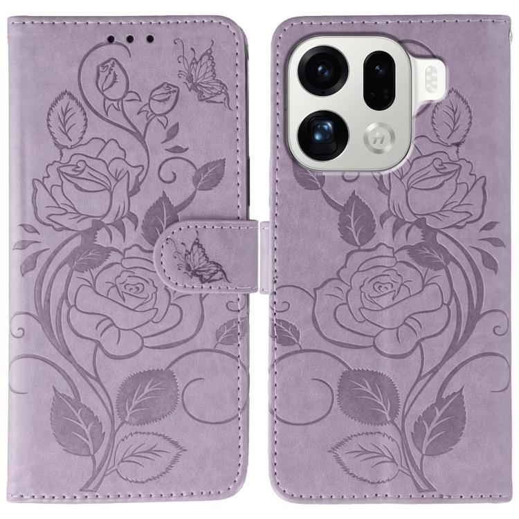 Rose Butterfly Embossed Leather Phone Case, For OPPO Find X9, For OPPO A6 Pro 5G, For OPPO Find X9 Pro, For OPPO A5 Pro 5G Global, For OPPO Reno13 Pro 5G Global, For OPPO Reno13 5G Global, For OPPO Reno13 F 4G Global / 5G Global, For OPPO Find X8      ...