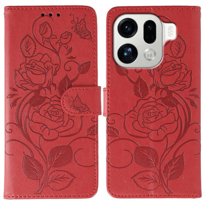 Rose Butterfly Embossed Leather Phone Case, For OPPO Find X9, For OPPO A6 Pro 5G, For OPPO Find X9 Pro, For OPPO A5 Pro 5G Global, For OPPO Reno13 Pro 5G Global, For OPPO Reno13 5G Global, For OPPO Reno13 F 4G Global / 5G Global, For OPPO Find X8      ...