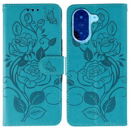 Rose Butterfly Embossed Leather Phone Case, For Redmi A5 4G 171.7mm, For Redmi Note 14S 4G Global, For Redmi Note 14 Pro 4G Global, For Redmi Note 14 4G 163.25mm Global, For Redmi Note 14 Pro+ 5G