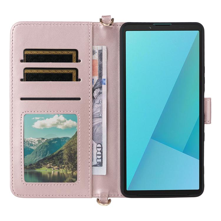 Multifunctional 6-Card Slots Leather Phone Case with Wrist Strap, For Sony Xperia 10 VIII, For Sony Xperia 1 VIII, For Sony Xperia 1 VII