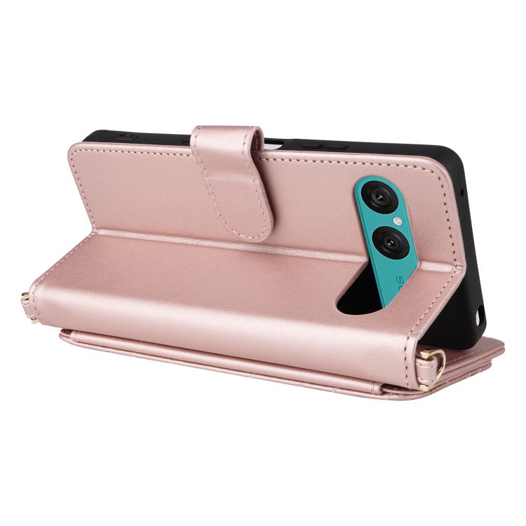 Multifunctional 6-Card Slots Leather Phone Case with Wrist Strap, For Sony Xperia 10 VIII, For Sony Xperia 1 VIII, For Sony Xperia 1 VII