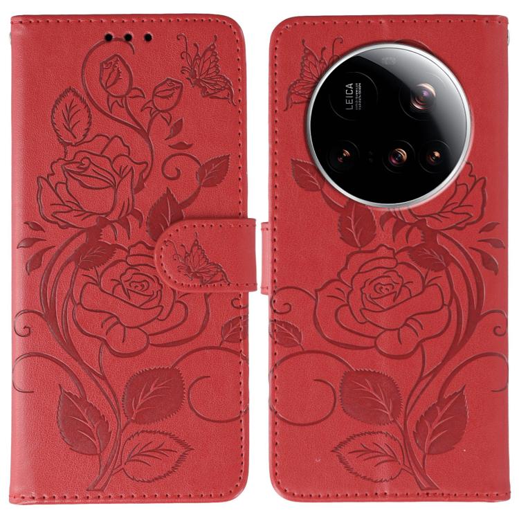 Rose Butterfly Embossed Leather Phone Case, For Redmi 15C 5G / 4G EU 173mm, For Redmi 15 5G Global / 15 4G SEA, For Redmi 15 5G / 4G EU 171mm, For Redmi 15C 5G / 4G Global 171mm, For Redmi Turbo 4 Pro 5G / Poco F7, For Xiaomi Poco F7 Ultra / Redmi K80 ...