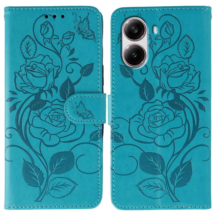 Rose Butterfly Embossed Leather Phone Case, For Redmi 15C 5G / 4G EU 173mm, For Redmi 15 5G Global / 15 4G SEA, For Redmi 15 5G / 4G EU 171mm, For Redmi 15C 5G / 4G Global 171mm, For Redmi Turbo 4 Pro 5G / Poco F7, For Xiaomi Poco F7 Ultra / Redmi K80 ...