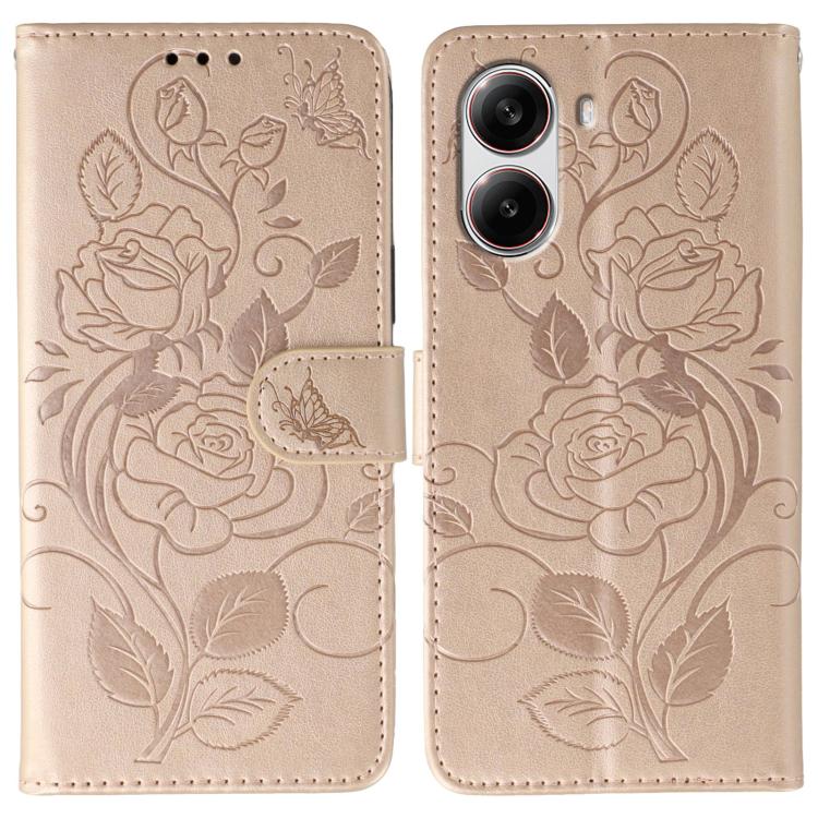 Rose Butterfly Embossed Leather Phone Case, For Redmi 15C 5G / 4G EU 173mm, For Redmi 15 5G Global / 15 4G SEA, For Redmi 15 5G / 4G EU 171mm, For Redmi 15C 5G / 4G Global 171mm, For Redmi Turbo 4 Pro 5G / Poco F7, For Xiaomi Poco F7 Ultra / Redmi K80 ...