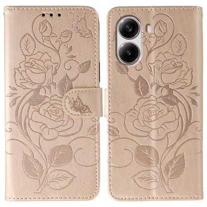 Rose Butterfly Embossed Leather Phone Case, For Redmi 15C 5G / 4G EU 173mm, For Redmi 15 5G Global / 15 4G SEA, For Redmi 15 5G / 4G EU 171mm, For Redmi 15C 5G / 4G Global 171mm, For Redmi Turbo 4 Pro 5G / Poco F7, For Xiaomi Poco F7 Ultra / Redmi K80 ...