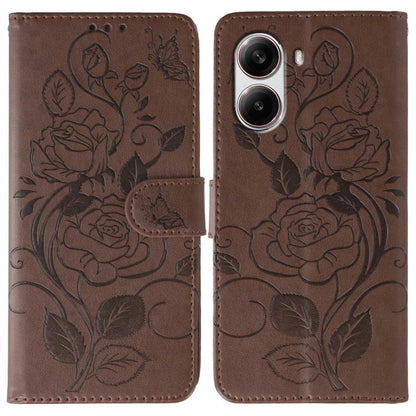 Rose Butterfly Embossed Leather Phone Case, For Redmi 15C 5G / 4G EU 173mm, For Redmi 15 5G Global / 15 4G SEA, For Redmi 15 5G / 4G EU 171mm, For Redmi 15C 5G / 4G Global 171mm, For Redmi Turbo 4 Pro 5G / Poco F7, For Xiaomi Poco F7 Ultra / Redmi K80 ...