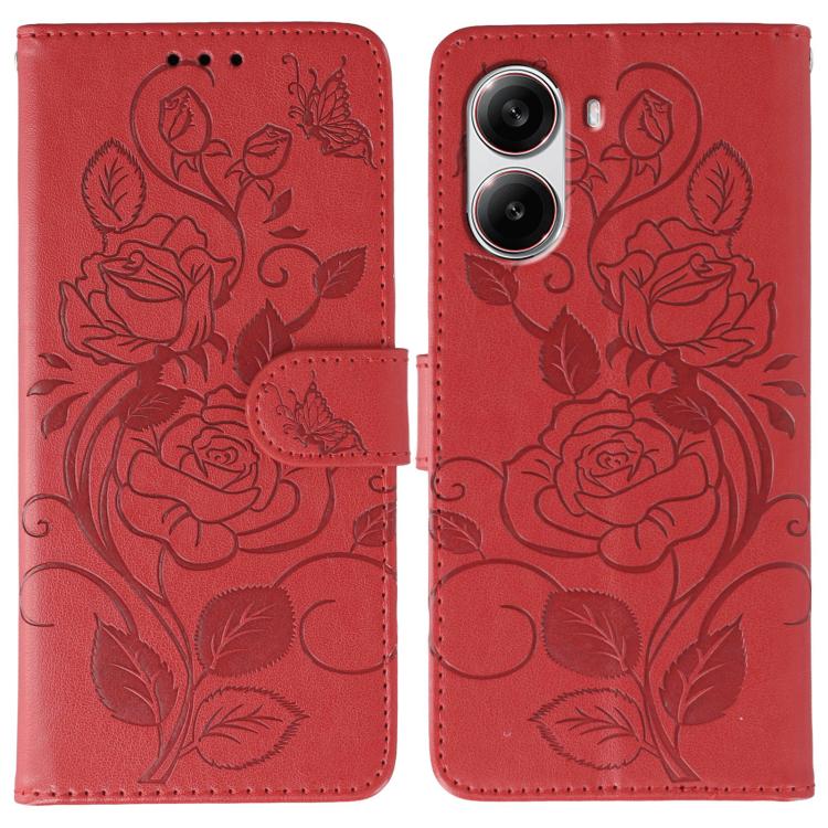 Rose Butterfly Embossed Leather Phone Case, For Redmi 15C 5G / 4G EU 173mm, For Redmi 15 5G Global / 15 4G SEA, For Redmi 15 5G / 4G EU 171mm, For Redmi 15C 5G / 4G Global 171mm, For Redmi Turbo 4 Pro 5G / Poco F7, For Xiaomi Poco F7 Ultra / Redmi K80 ...