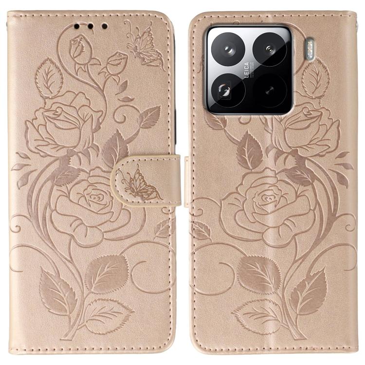 Rose Butterfly Embossed Leather Phone Case, For Redmi 15C 5G / 4G EU 173mm, For Redmi 15 5G Global / 15 4G SEA, For Redmi 15 5G / 4G EU 171mm, For Redmi 15C 5G / 4G Global 171mm, For Redmi Turbo 4 Pro 5G / Poco F7, For Xiaomi Poco F7 Ultra / Redmi K80 ...