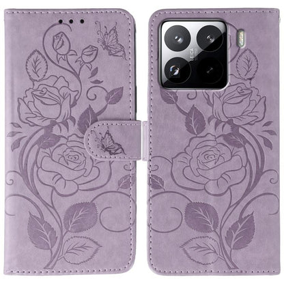 Rose Butterfly Embossed Leather Phone Case, For Redmi 15C 5G / 4G EU 173mm, For Redmi 15 5G Global / 15 4G SEA, For Redmi 15 5G / 4G EU 171mm, For Redmi 15C 5G / 4G Global 171mm, For Redmi Turbo 4 Pro 5G / Poco F7, For Xiaomi Poco F7 Ultra / Redmi K80 ...