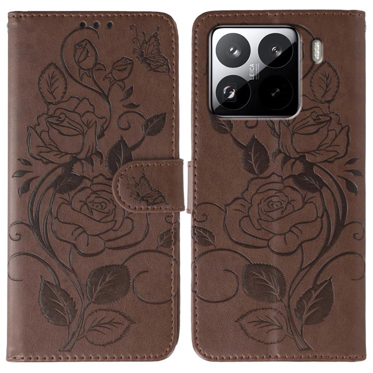 Rose Butterfly Embossed Leather Phone Case, For Redmi 15C 5G / 4G EU 173mm, For Redmi 15 5G Global / 15 4G SEA, For Redmi 15 5G / 4G EU 171mm, For Redmi 15C 5G / 4G Global 171mm, For Redmi Turbo 4 Pro 5G / Poco F7, For Xiaomi Poco F7 Ultra / Redmi K80 ...