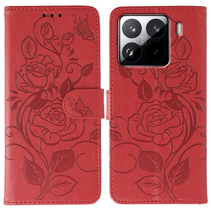 Rose Butterfly Embossed Leather Phone Case, For Redmi 15C 5G / 4G EU 173mm, For Redmi 15 5G Global / 15 4G SEA, For Redmi 15 5G / 4G EU 171mm, For Redmi 15C 5G / 4G Global 171mm, For Redmi Turbo 4 Pro 5G / Poco F7, For Xiaomi Poco F7 Ultra / Redmi K80 ...
