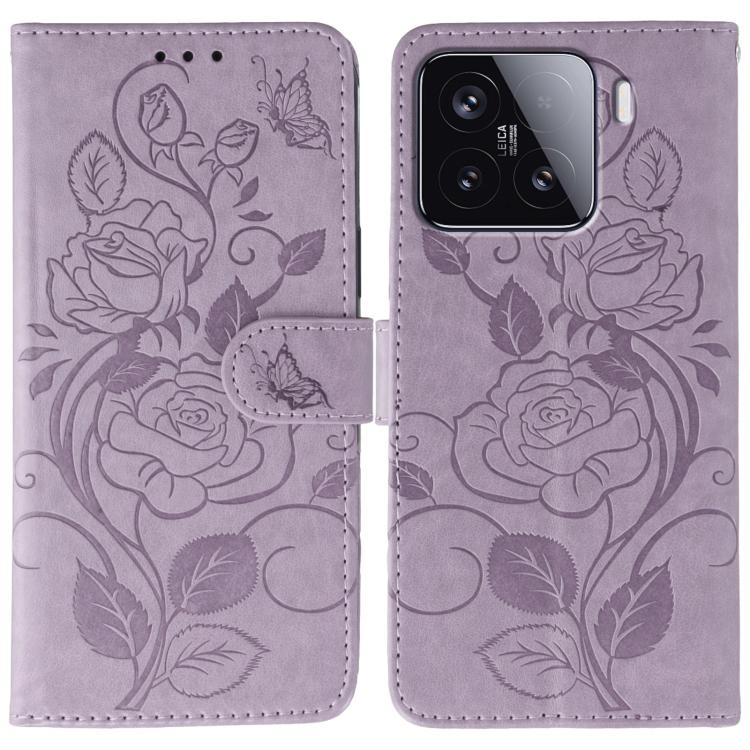 Rose Butterfly Embossed Leather Phone Case, For Redmi 15C 5G / 4G EU 173mm, For Redmi 15 5G Global / 15 4G SEA, For Redmi 15 5G / 4G EU 171mm, For Redmi 15C 5G / 4G Global 171mm, For Redmi Turbo 4 Pro 5G / Poco F7, For Xiaomi Poco F7 Ultra / Redmi K80 ...