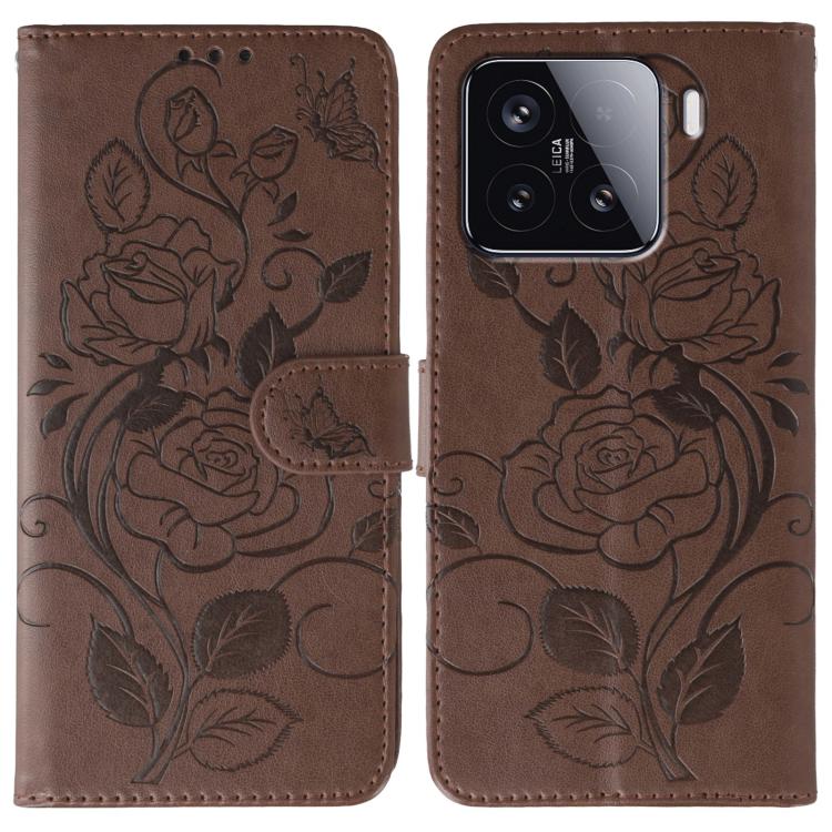 Rose Butterfly Embossed Leather Phone Case, For Redmi 15C 5G / 4G EU 173mm, For Redmi 15 5G Global / 15 4G SEA, For Redmi 15 5G / 4G EU 171mm, For Redmi 15C 5G / 4G Global 171mm, For Redmi Turbo 4 Pro 5G / Poco F7, For Xiaomi Poco F7 Ultra / Redmi K80 ...